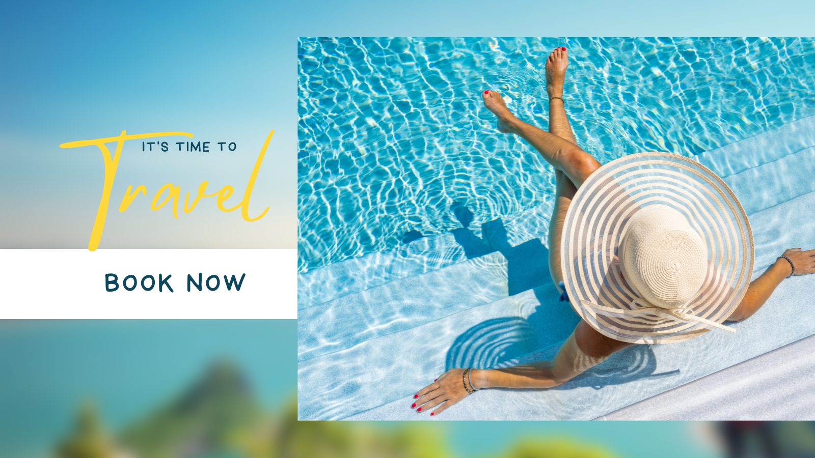 lady sitting by the pool